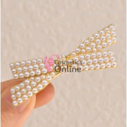 Clema pentru par metalica AGF020GG - Aurie cu perle